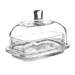 Beurrier en verre + couvercle