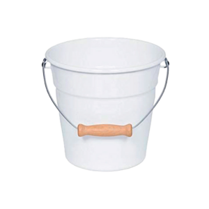 Seau à glace blanc émaillé avec anse